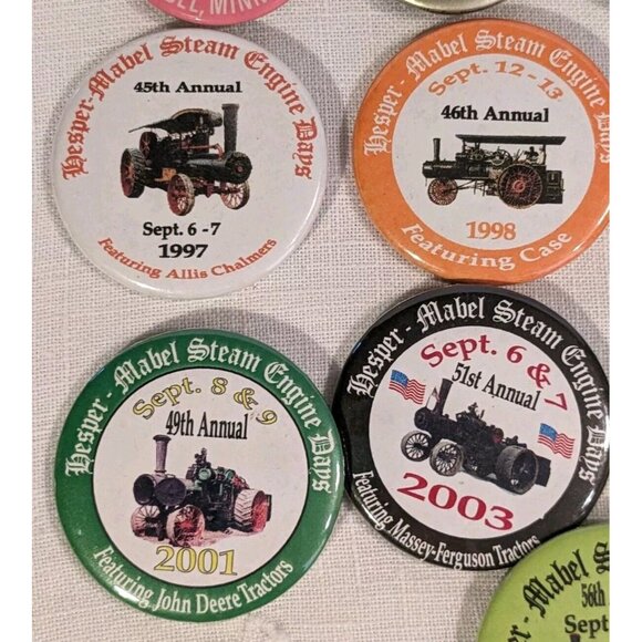 Mabel Hesper Steam Engine Days Minnesota Buttons Pinbacks Tractors Vtg Lot Of 18 - Picture 8 of 16